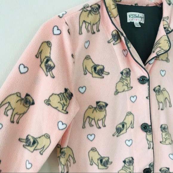 PJ Salvage Printed Flannel Pajama Set Pink L - Picture 4 of 16